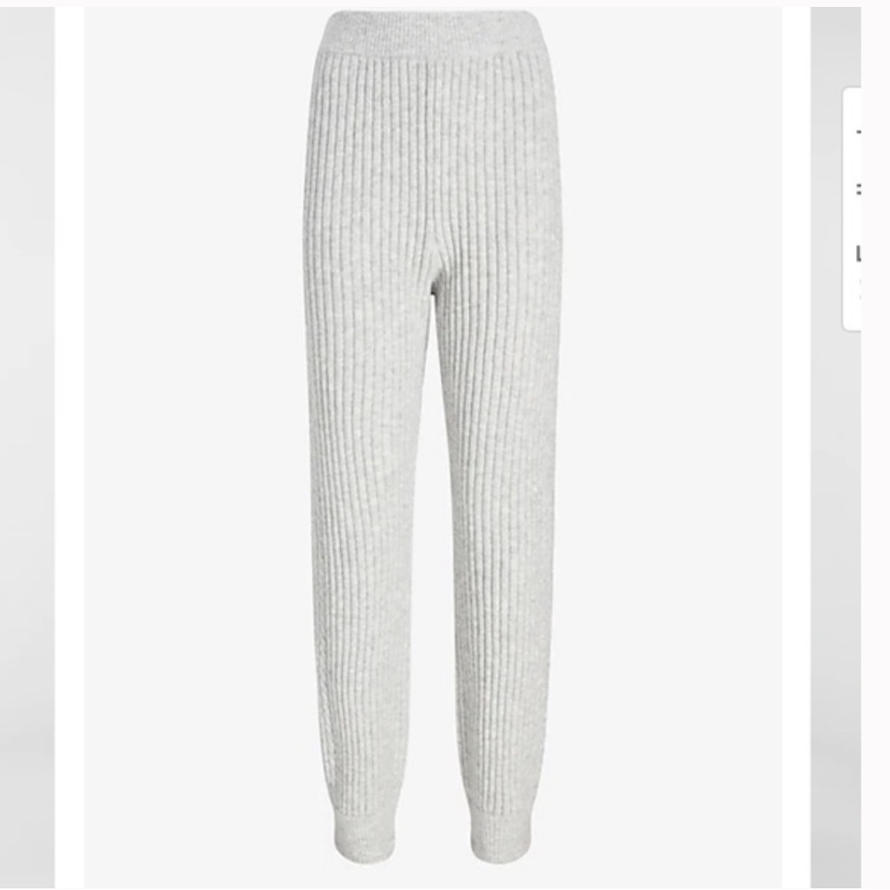 Express Light Gray Ribbed Joggers - Picture 2 of 11